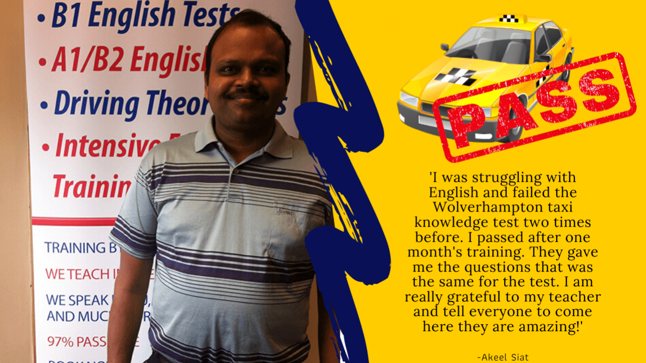 Pased wolverhampton taxi knowledget test
